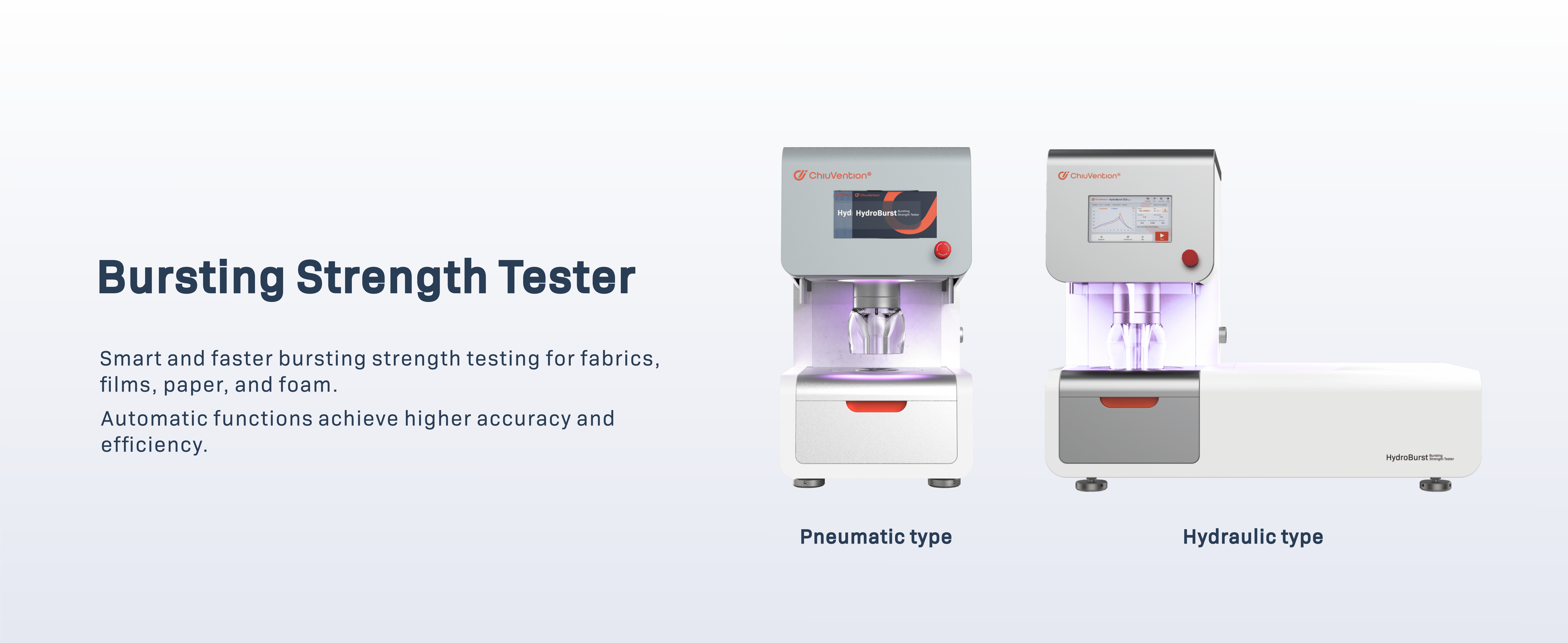 Hydraulic and pheumatic bursting strength tester